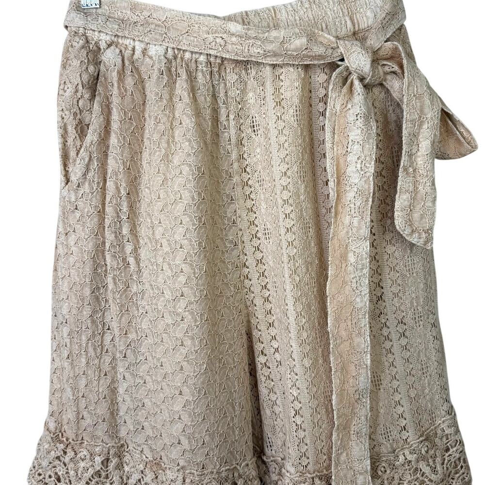 NEW Young Threads Desert Dream Cloud Latte Tiered Lace Net Trims Cotton Pants - Picture 10 of 16